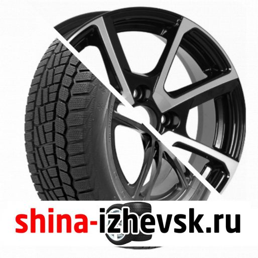 Колесо в сборе Viatti Brina зима (V-521) 195/60 R15 T 88 + NEO 538 6xR15 4×100 ET45 DIA54.1 Глянцевый черный с полированной лицевой частью в Ижевске